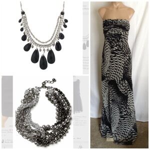 David Meister long cocktail dress